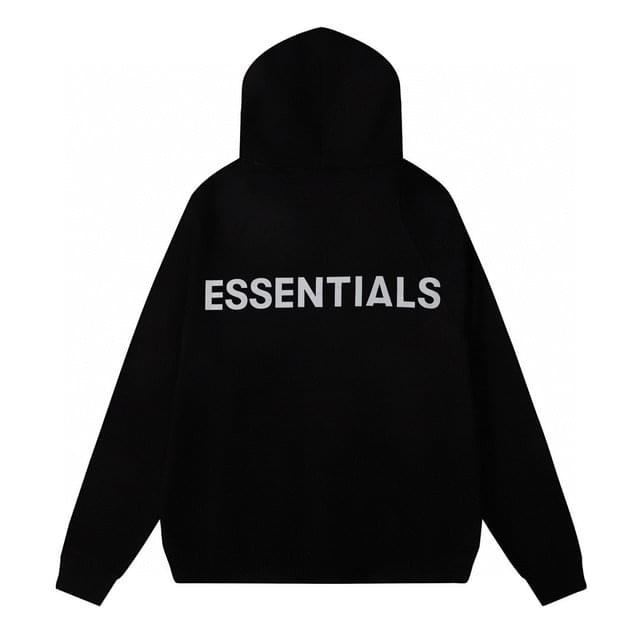 Fear of God Essentials Classic Fleece Reflective Hoodie Black